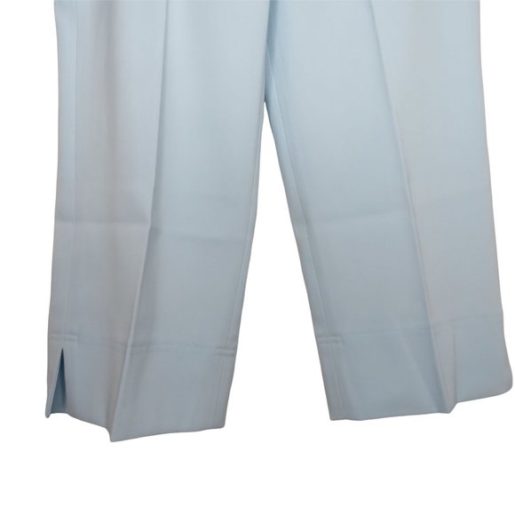 Vintage 80s Crop Carpi Pants 8 Baby Blue High Waist Flat Front Zip Stretch NEW - Picture 6 of 10